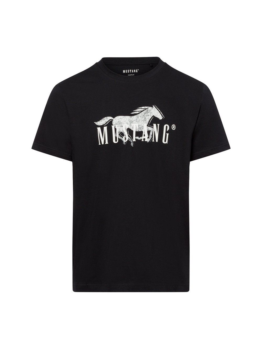 Thumbnail - Mustang T-Shirt Herren Baumwolle schwarz bedruckt, XXL