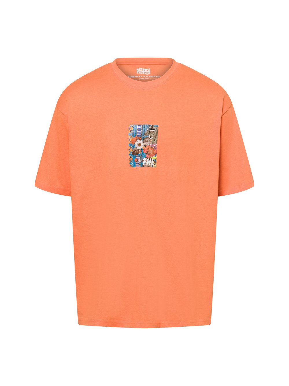 Finshley & Harding London T-Shirt Herren Baumwolle orange, L