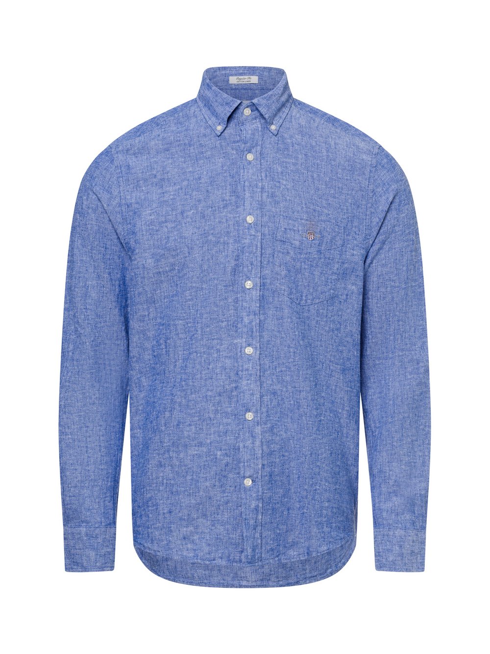 Gant Freizeithemd mit Leinenanteil Herren Regular Fit blau meliert, XL