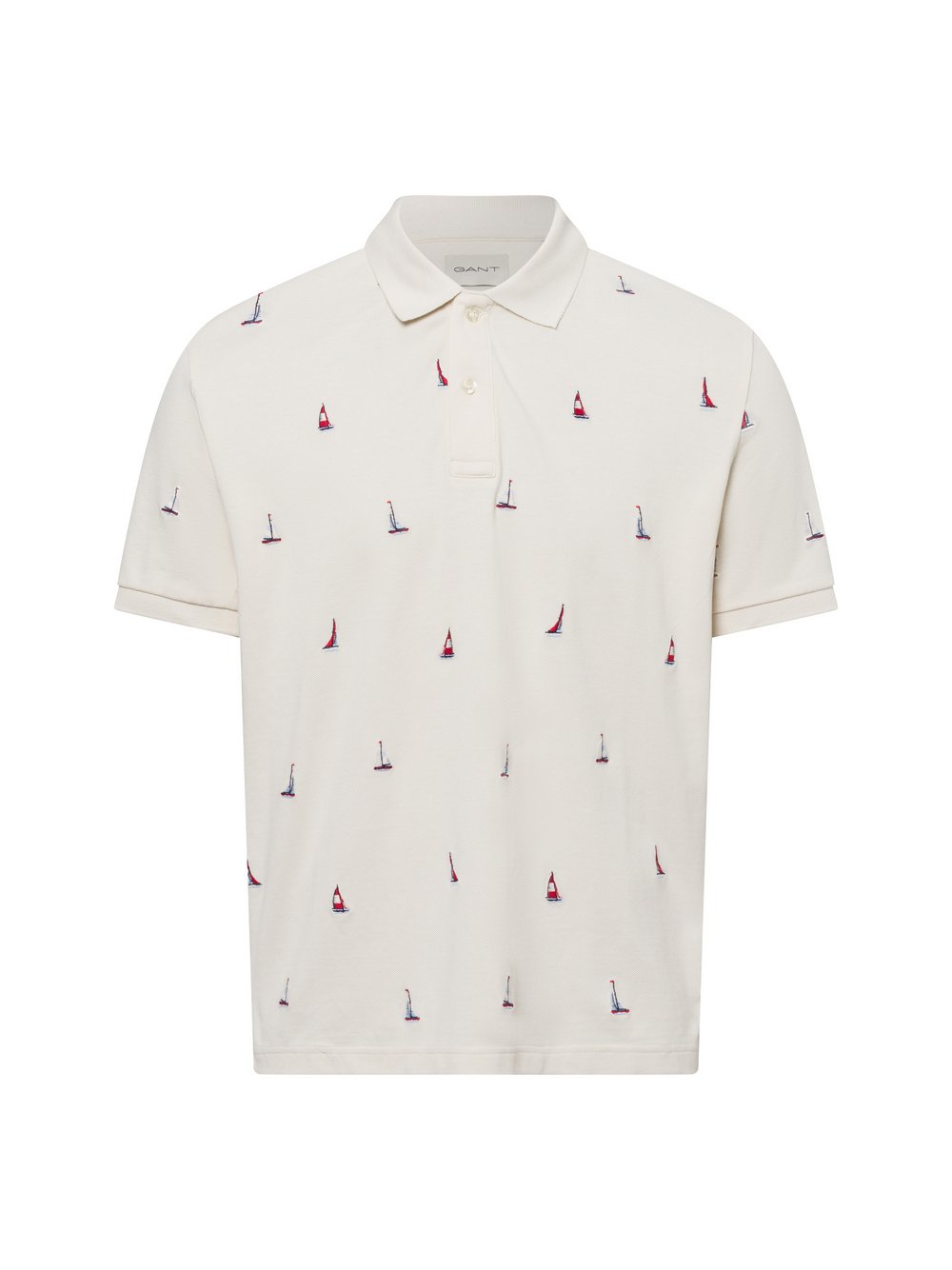 Gant Poloshirt Herren Baumwolle beige gemustert, XXL