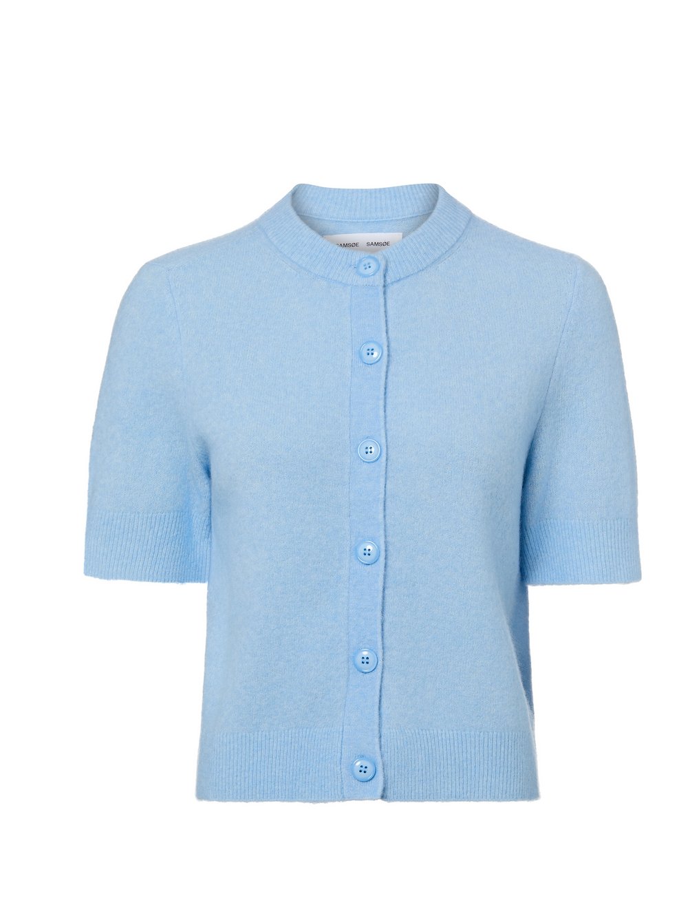 Samsøe Samsøe Strickjacke mit Alpaka-Anteil Damen Wolle blau meliert, L