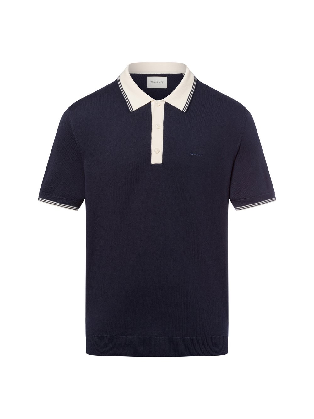 Gant Poloshirt Herren Baumwolle blau gemustert, L