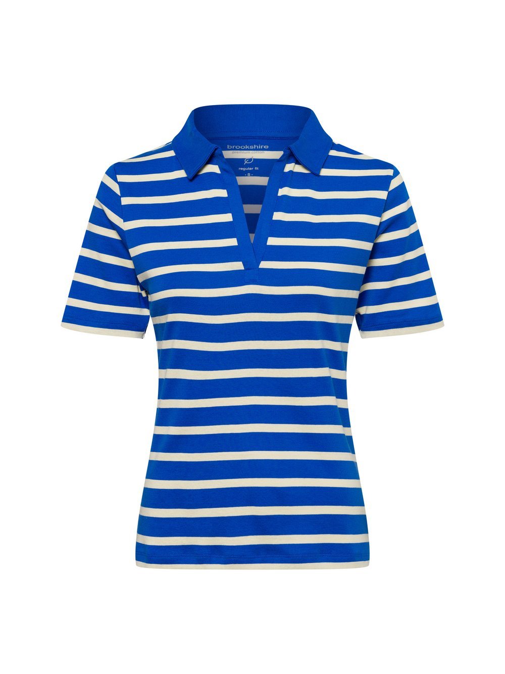 brookshire Poloshirt Damen Baumwolle blau gestreift, S