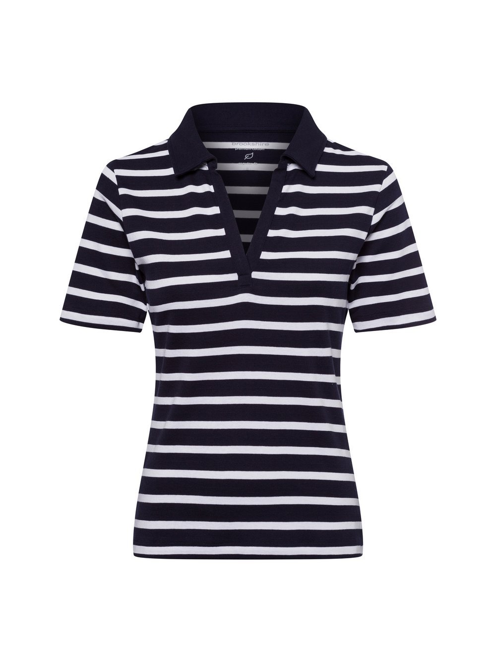 brookshire Poloshirt Damen Baumwolle blau gestreift, S