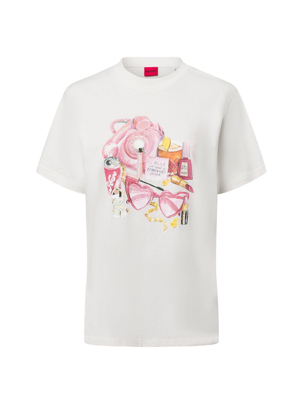 Thumbnail - HUGO T-Shirt Damen Baumwolle weiß, M