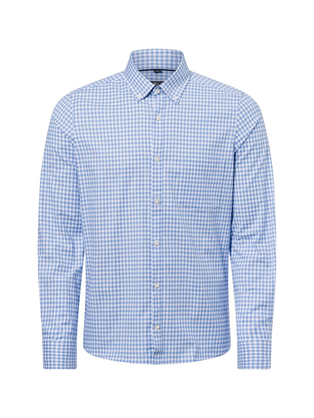 Nils Sundström Businesshemd Herren Slim Fit Baumwolle blau kariert, L