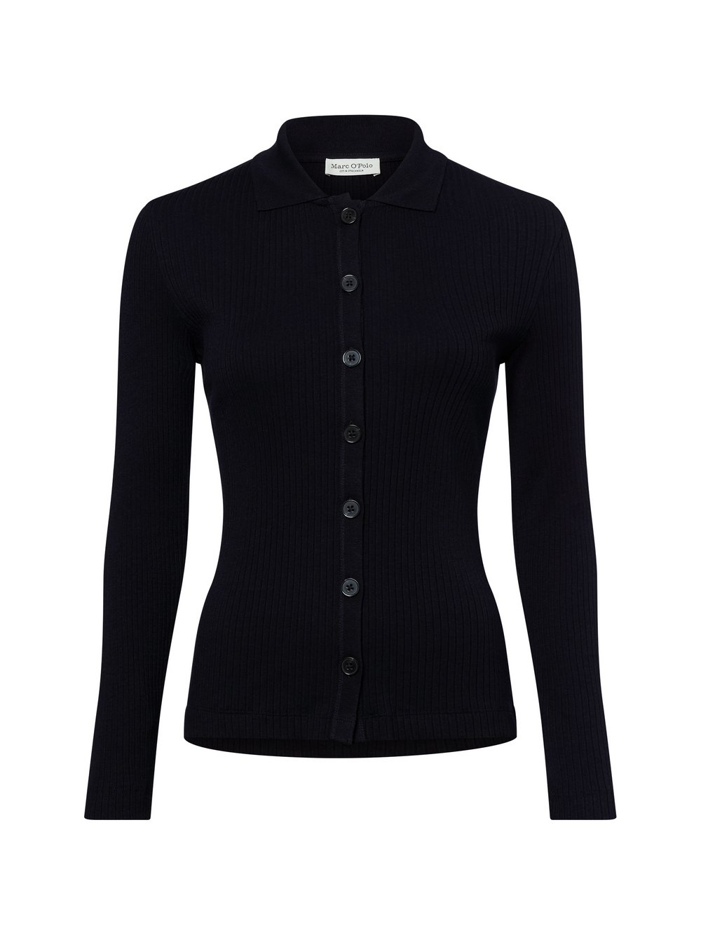Thumbnail - Marc O'Polo Strickbluse Damen Baumwolle blau strukturiert, S