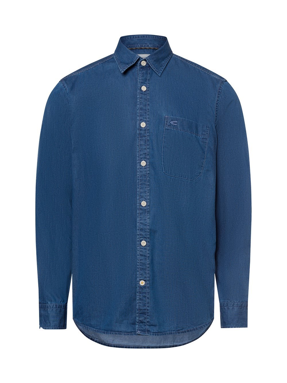 Camel Active Freizeithemd Herren Regular Fit Baumwolle blau gemustert, L
