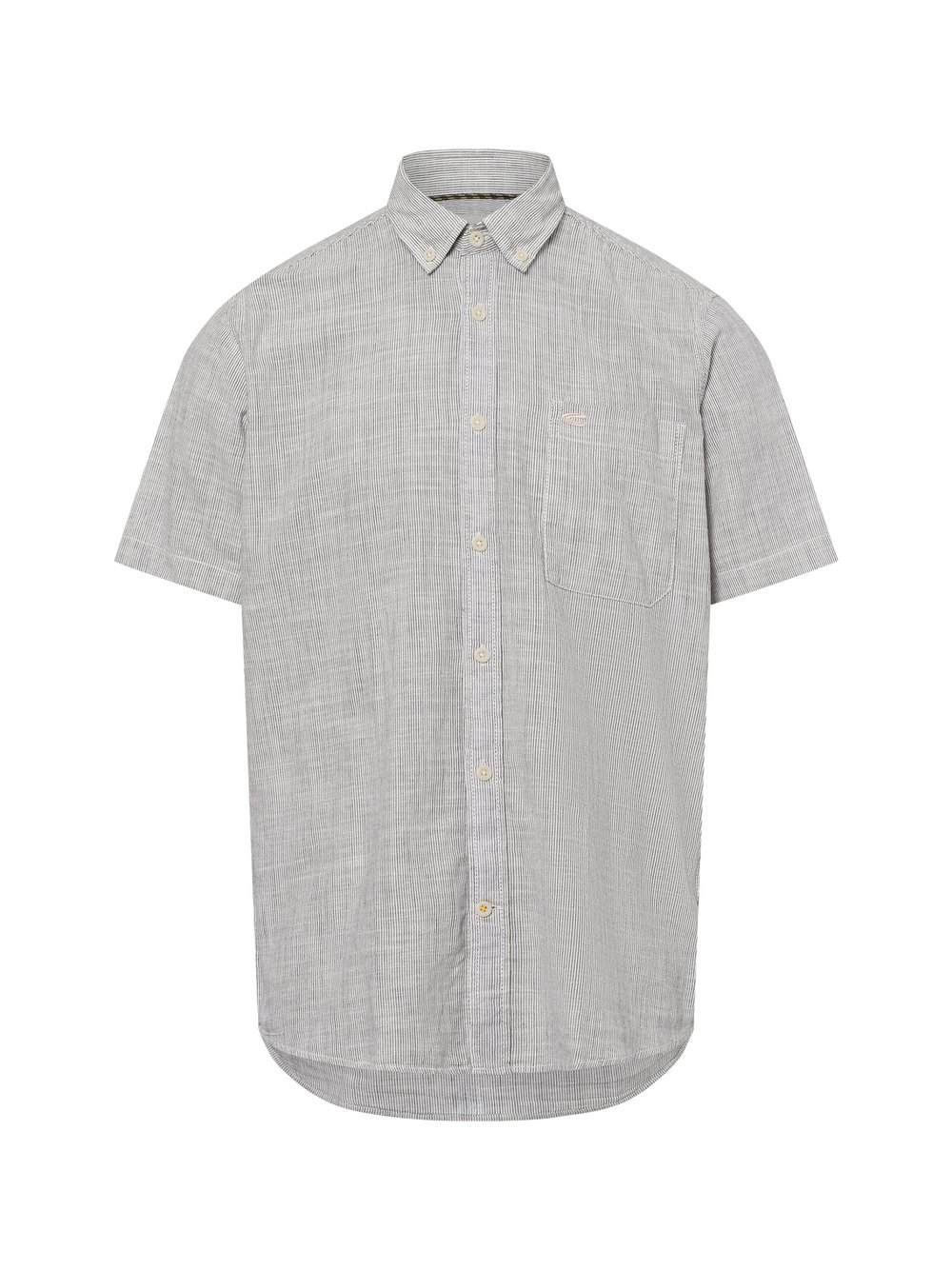 Thumbnail - Camel Active Kurzarm-Hemd Herren Regular Fit Baumwolle grau gestreift, M