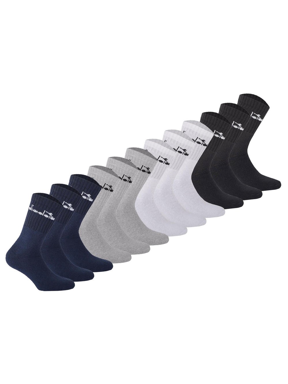 Diadora Socken 12er Pack Herren Baumwolle mehrfarbig gemustert, 43-46