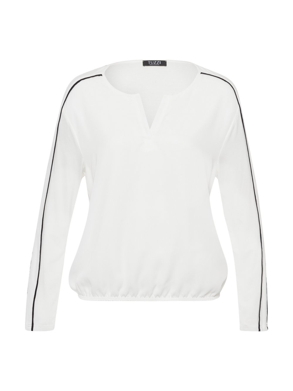 TUZZI Langarmshirt Damen Viskose weiß gemustert, 36