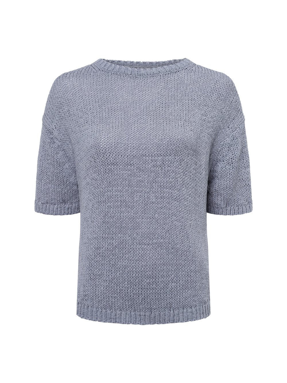 Marc O'Polo Kurzarm-Strickpullover Damen Baumwolle blau, XXL