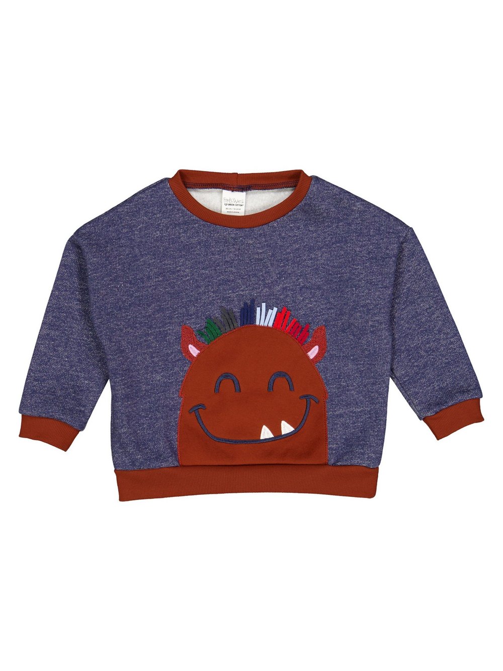 Fred's World by Green Cotton Sweatshirt Kinder blau bedruckt, 122