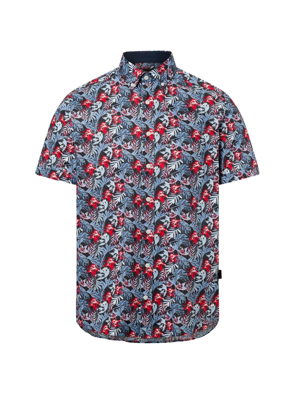 Bugatti Herrren Freizeithemd Herren Slim Fit Baumwolle mehrfarbig gemustert, XXL