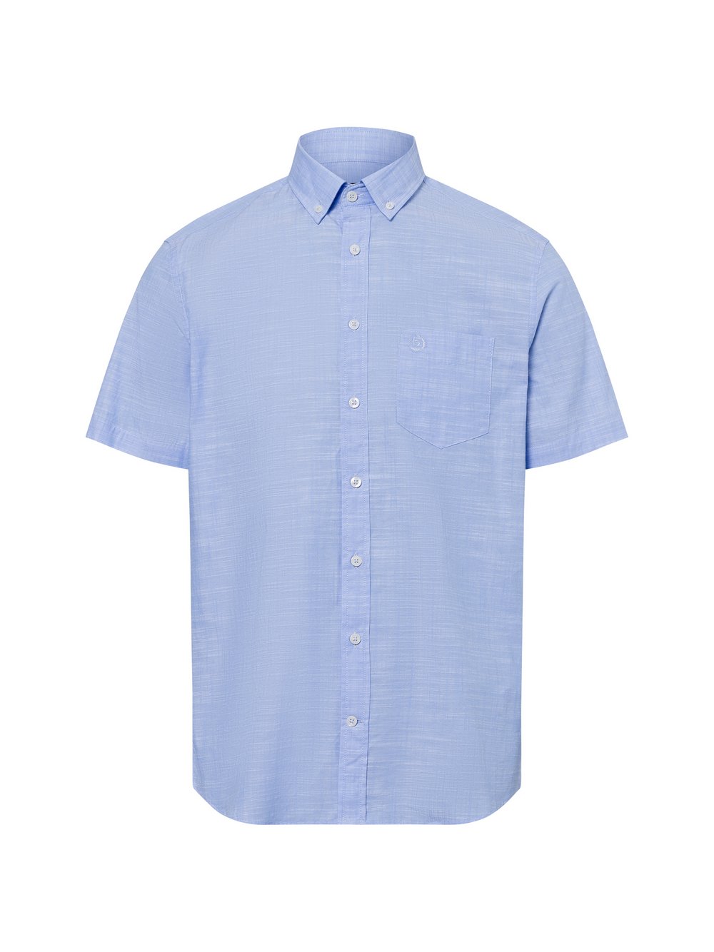 Bugatti Kurzarm-Hemd Herren Slim Fit Baumwolle blau meliert, XL