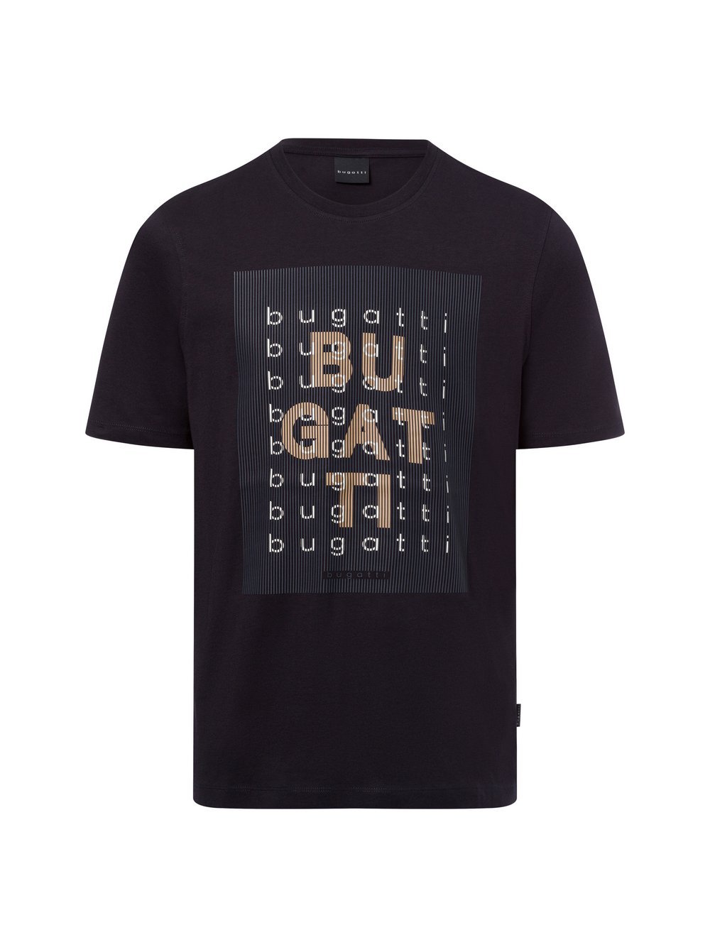 Bugatti T-Shirt Herren Baumwolle schwarz bedruckt, M