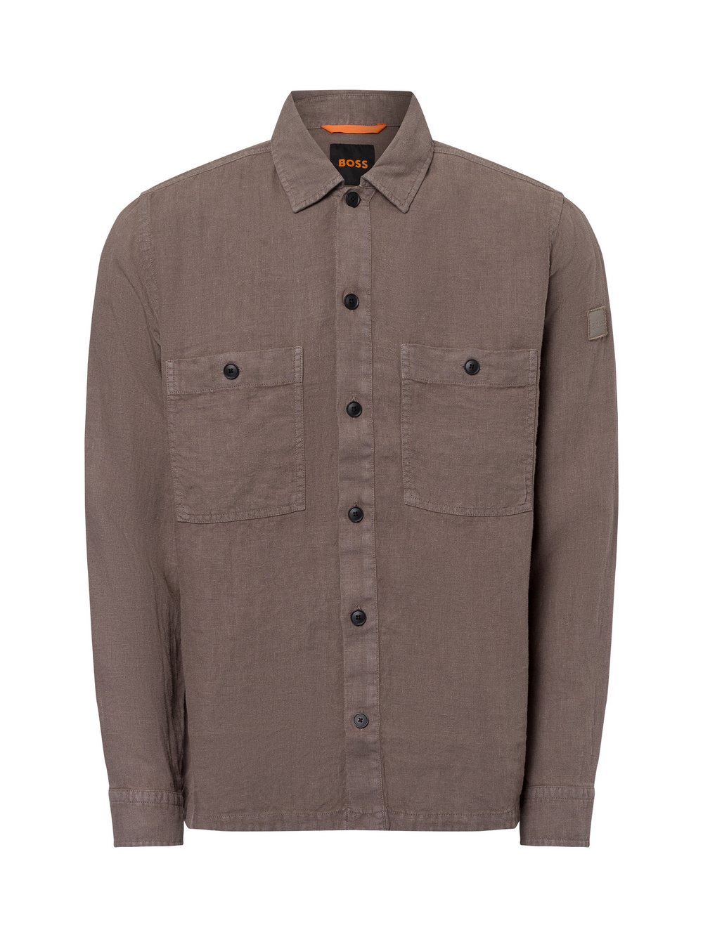 BOSS Orange Leinenhemd Herren Regular Fit beige, L
