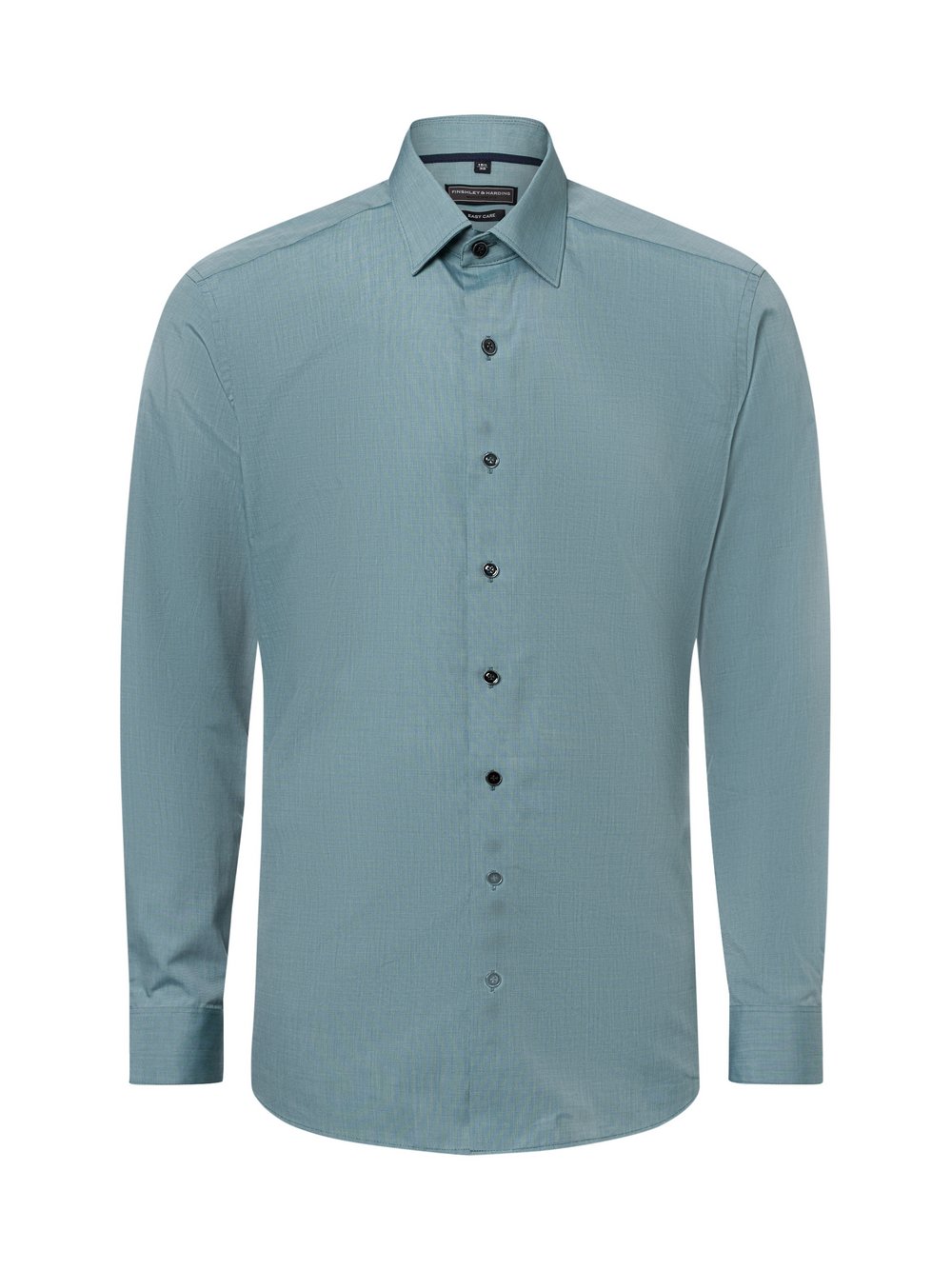 Finshley & Harding Businesshemd Herren Modern Fit Baumwolle grün strukturiert, 44