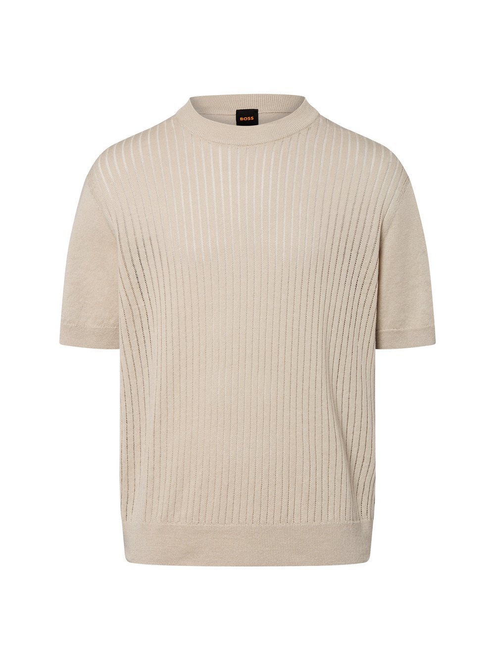 BOSS Orange Strickpullover mit Leinen-Anteil Herren beige, XL
