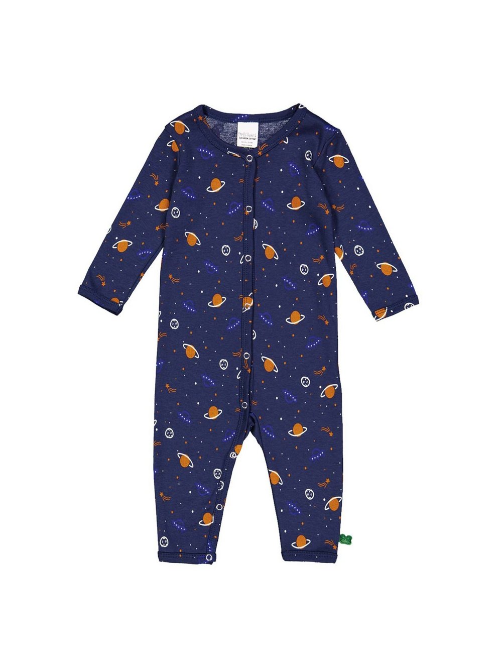 Fred's World by Green Cotton Strampler Jungen Baumwolle blau bedruckt, 74