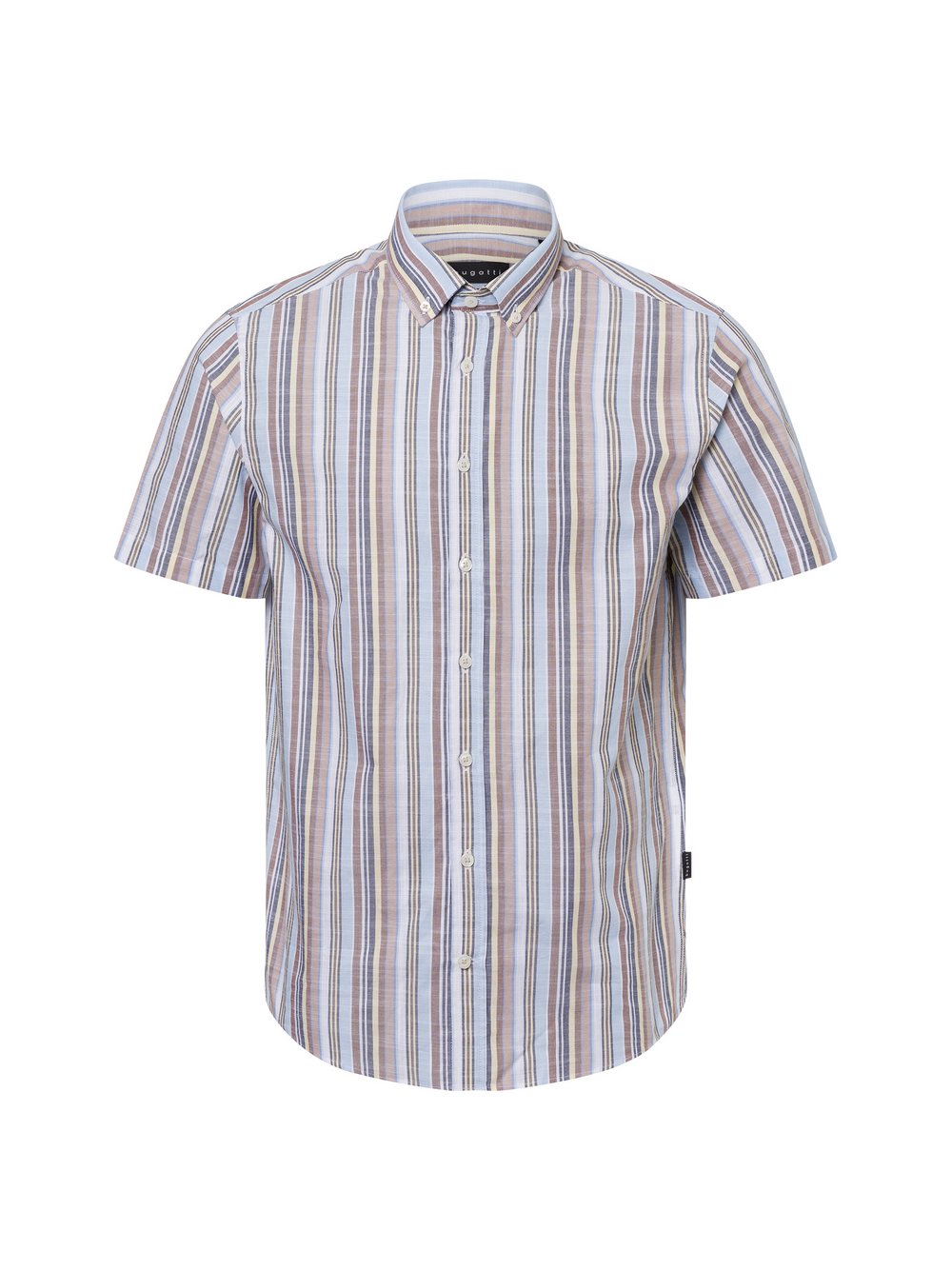 Bugatti Kurzarmhemd Herren Modern Fit Baumwolle mehrfarbig gestreift, XL