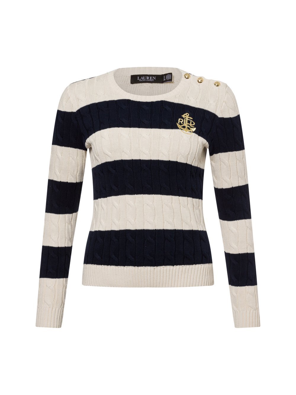 Lauren Ralph Lauren Strickpullover Damen Baumwolle mehrfarbig gestreift, M