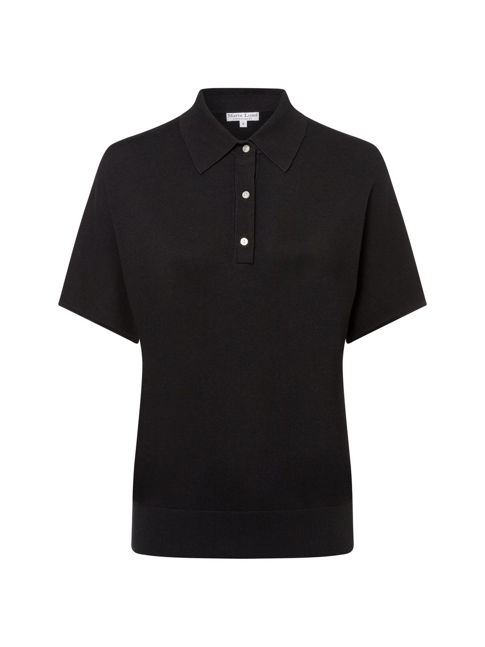 Marie Lund Poloshirt Damen Baumwolle schwarz, XS