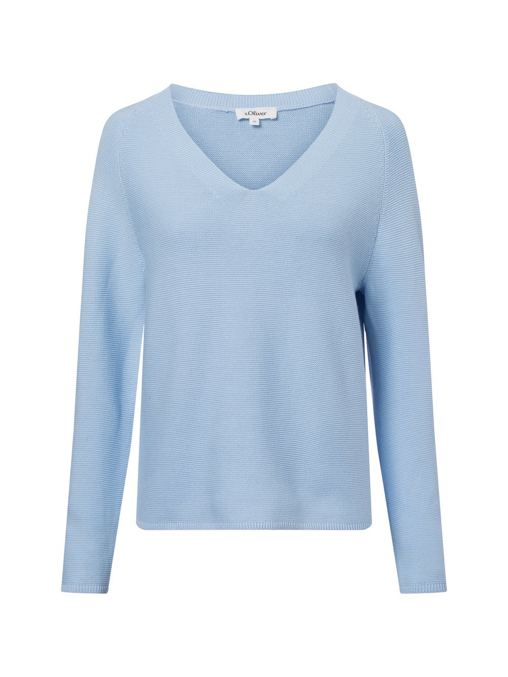 s.Oliver Pullover Damen Baumwolle blau strukturiert, 42