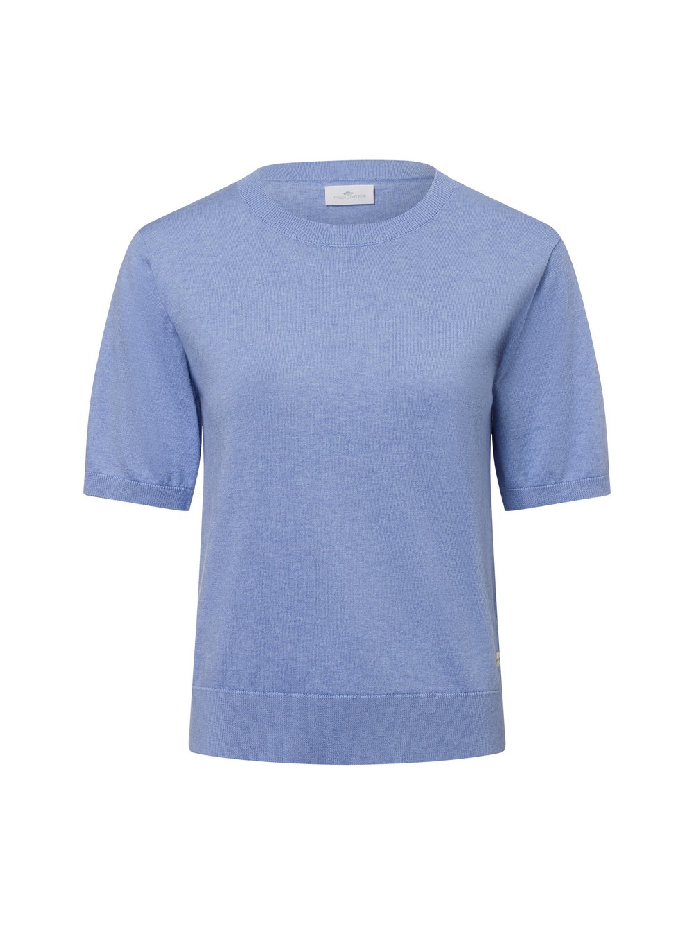 Fynch-Hatton Kurzarm-Pullover mit Seiden-Anteil Damen Baumwolle blau meliert, XXL