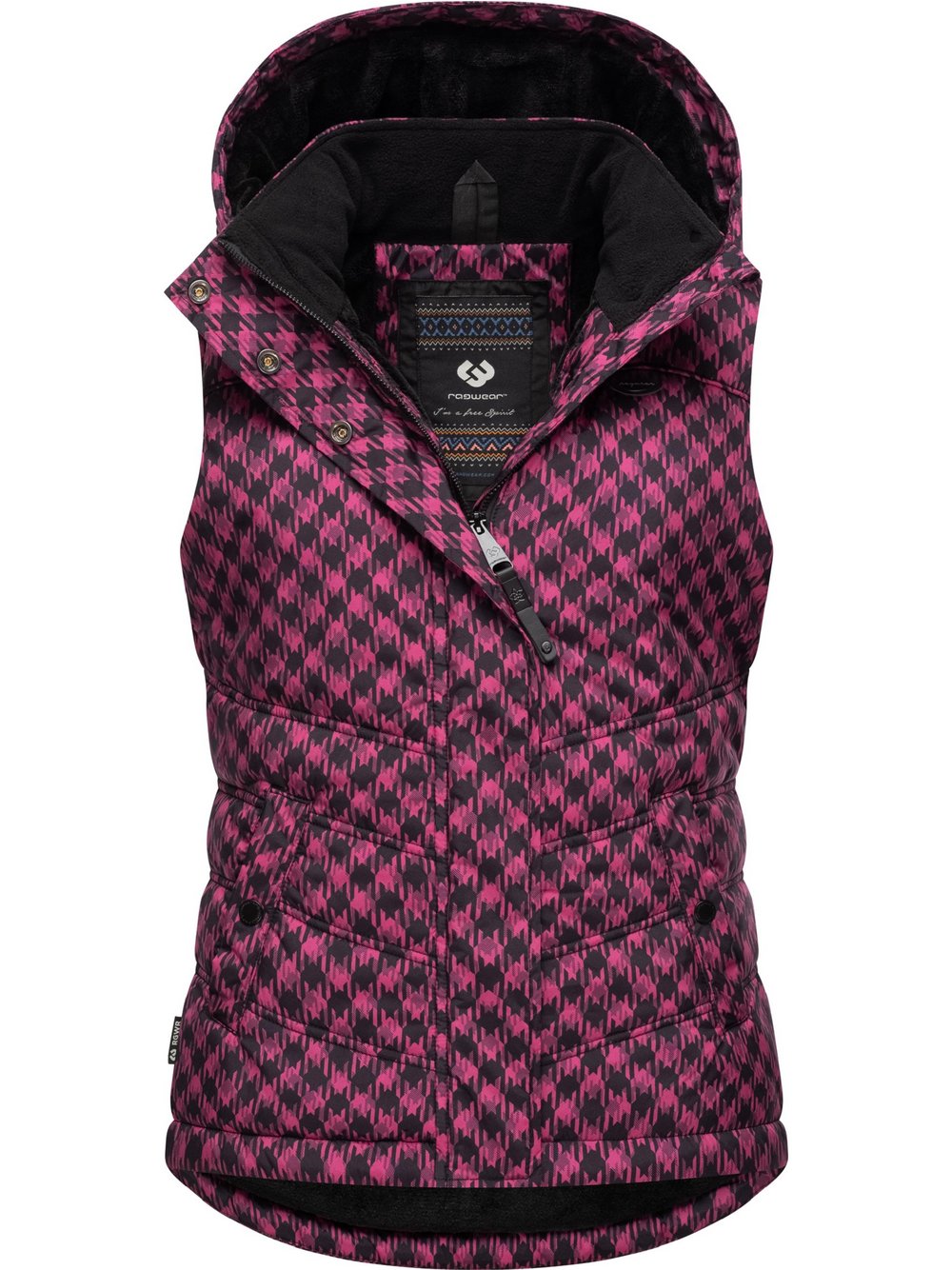 Ragwear Steppweste Damen rosa gemustert, M