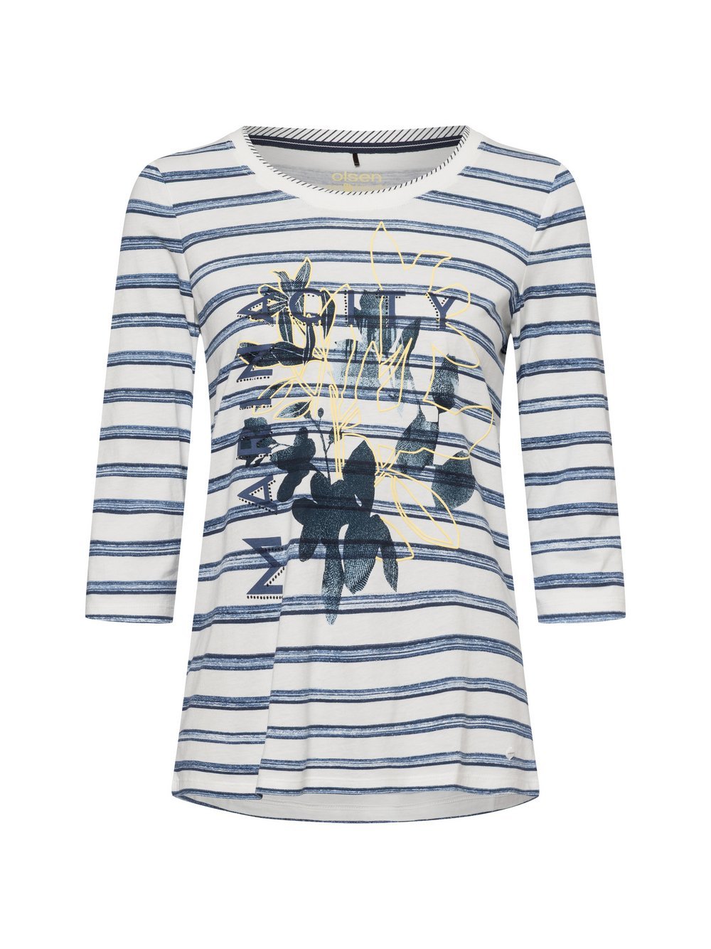 Olsen Langarmshirt Damen Baumwolle mehrfarbig gestreift, 44