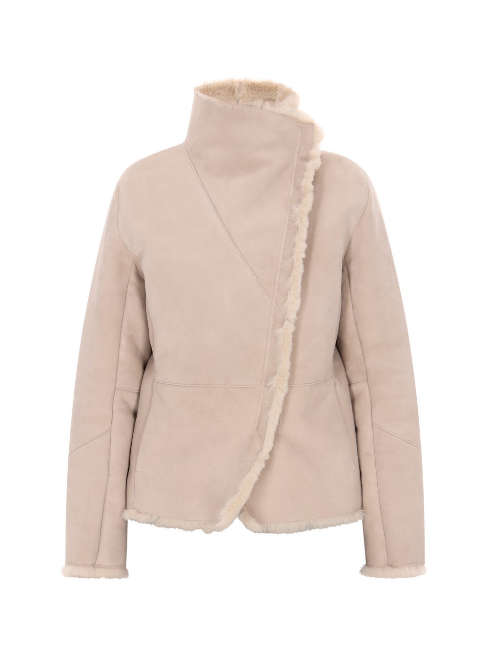 Dreimaster Jacke Damen Leder beige, XL