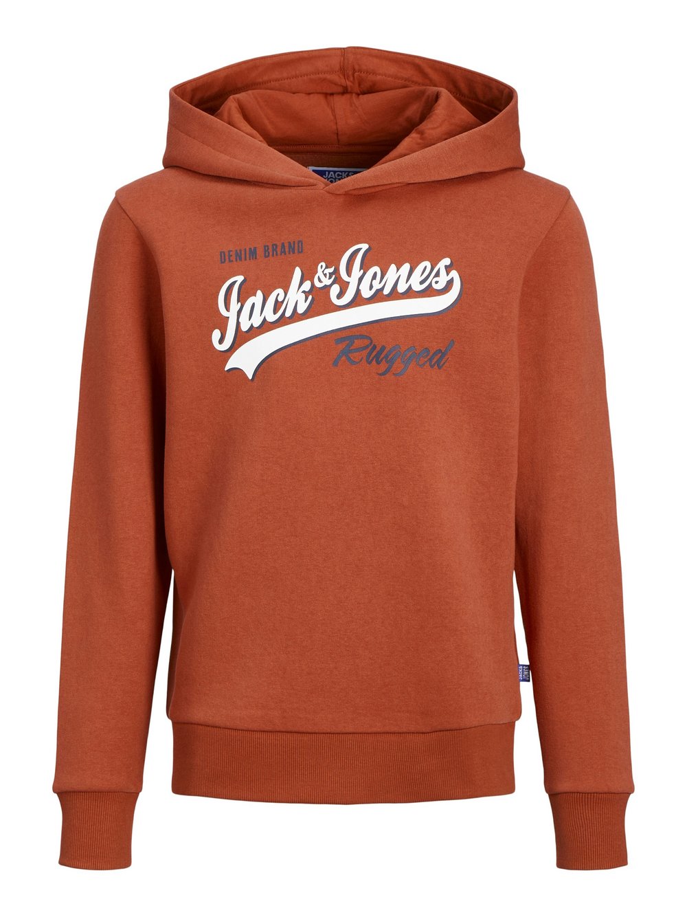 Jack & Jones Junior Kapuzenpullover Jungen Baumwolle rot bedruckt, 128