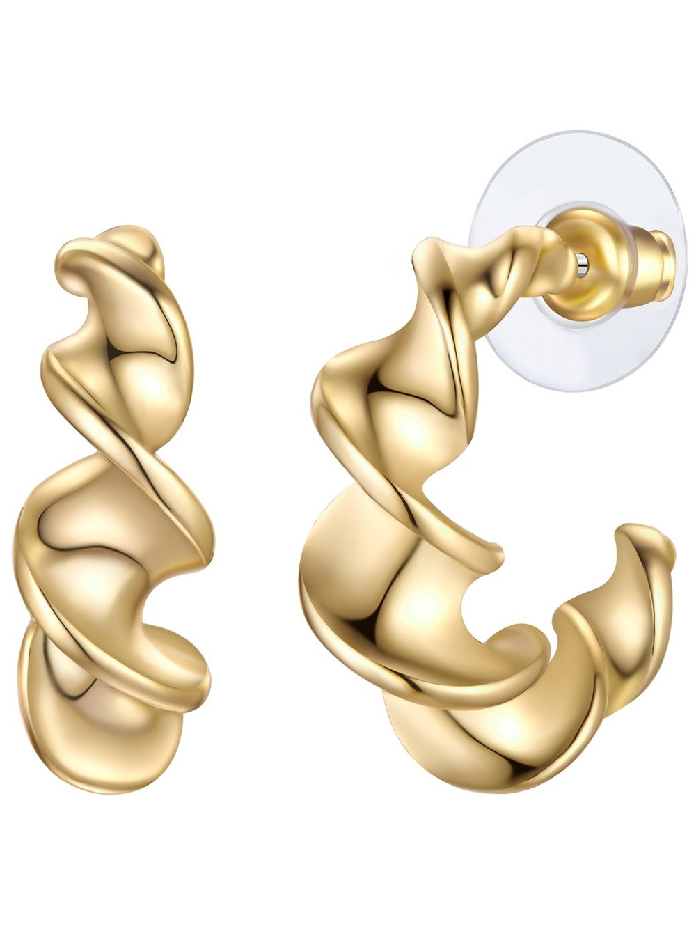 Thumbnail - Yokoamii Creolen Damen Metall gold, ONE SIZE