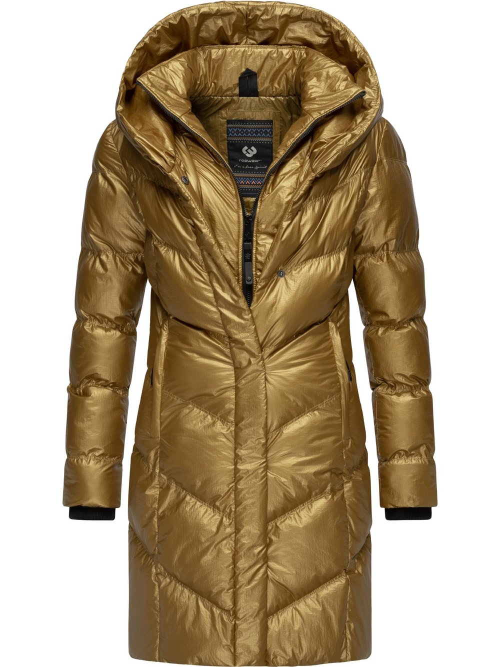 Ragwear Kurzmantel Damen gold gemustert, S