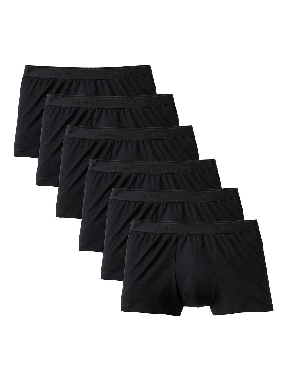 Calida Boxershort 6er Pack Herren Baumwolle schwarz, L