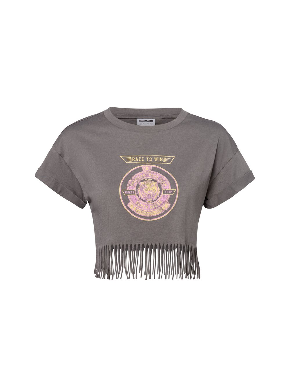 Noisy May T-Shirt Damen Baumwolle grau bedruckt, L