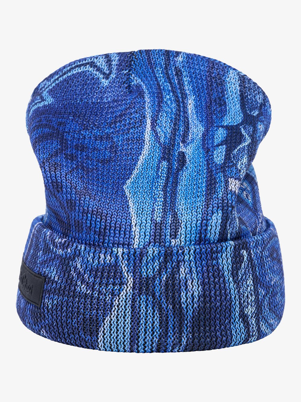 Carlo Colucci Beanie  Damen Baumwolle blau gemustert, ONE SIZE