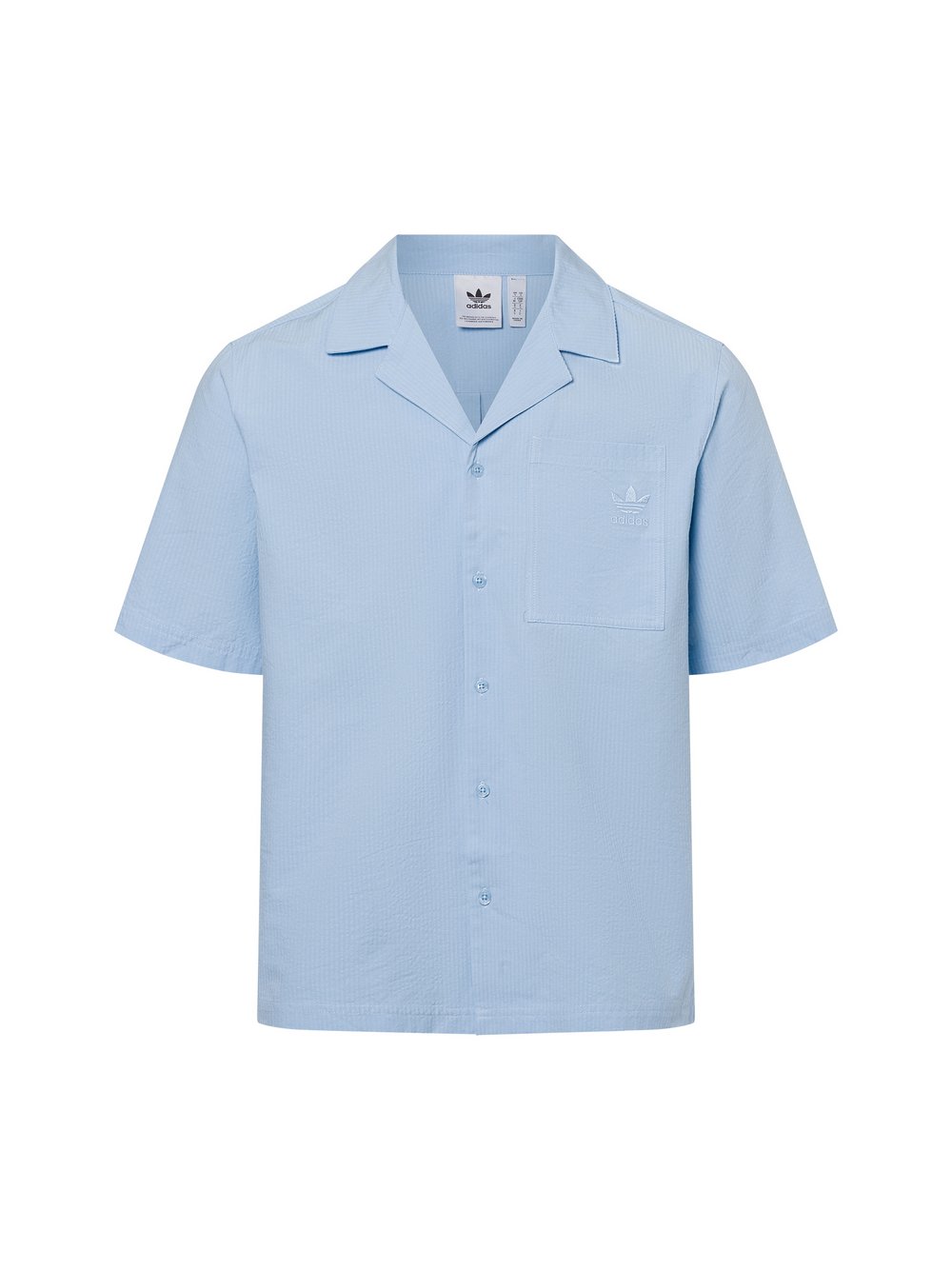 Thumbnail - adidas Originals Kurzarm-Freizeithemd Herren Regular Fit Baumwolle blau strukturiert, M