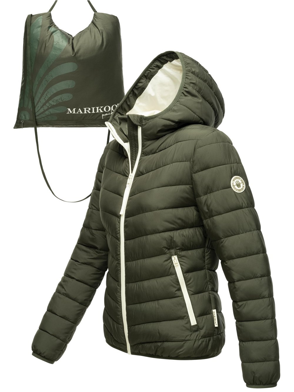 Thumbnail - Marikoo Steppjacke Damen grün, M