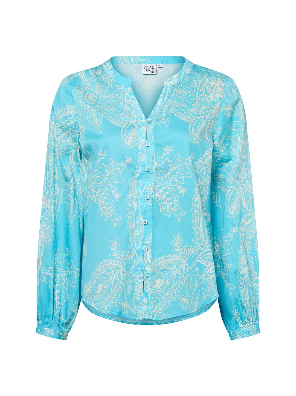 Emily van den Bergh Bluse Damen Baumwolle blau gemustert, 38