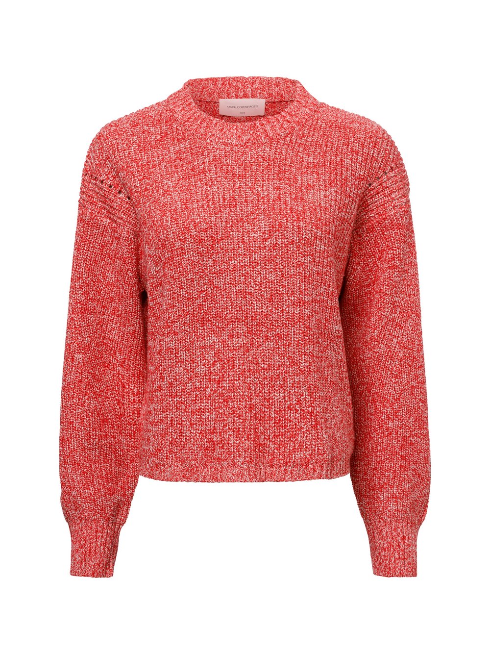 Msch Copenhagen Strickpullover mit Wollanteil Damen Wolle rot meliert, M/L