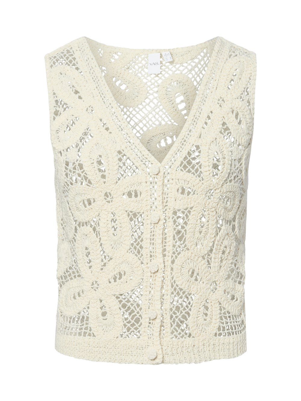 Y.A.S Häkeltop Damen Baumwolle weiß strukturiert, M