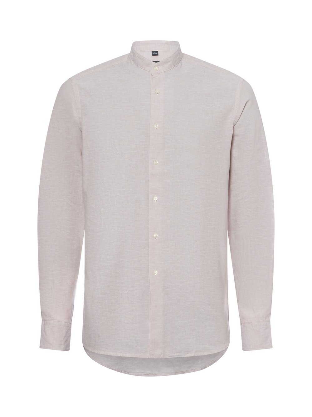 Nils Sundström Freizeithemd mit Leinen-Anteil Herren Modern Fit Baumwolle beige meliert, L