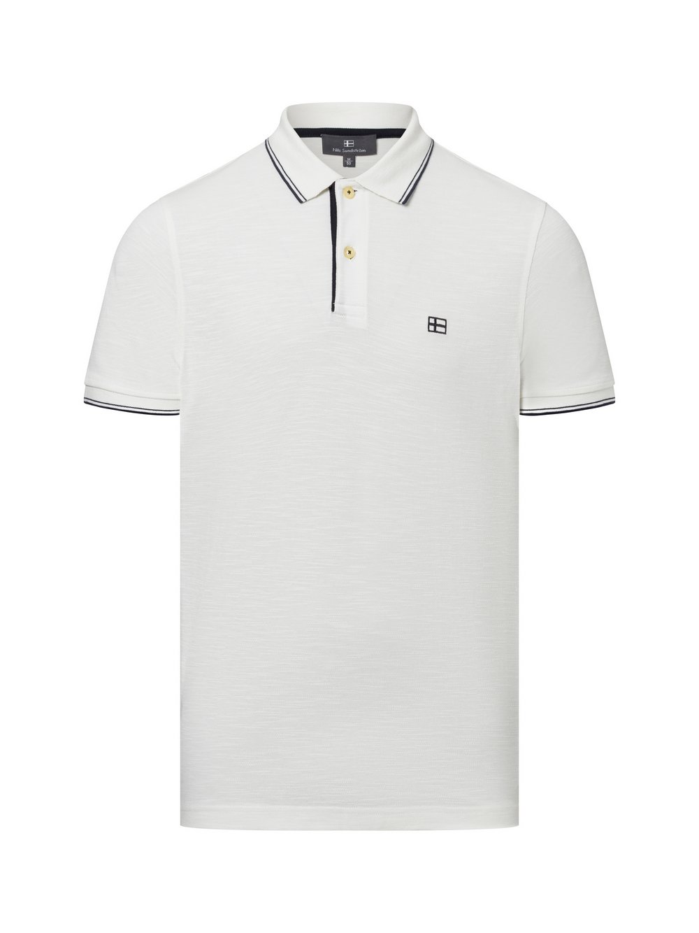 Nils Sundström Poloshirt Herren Baumwolle weiß, XXL