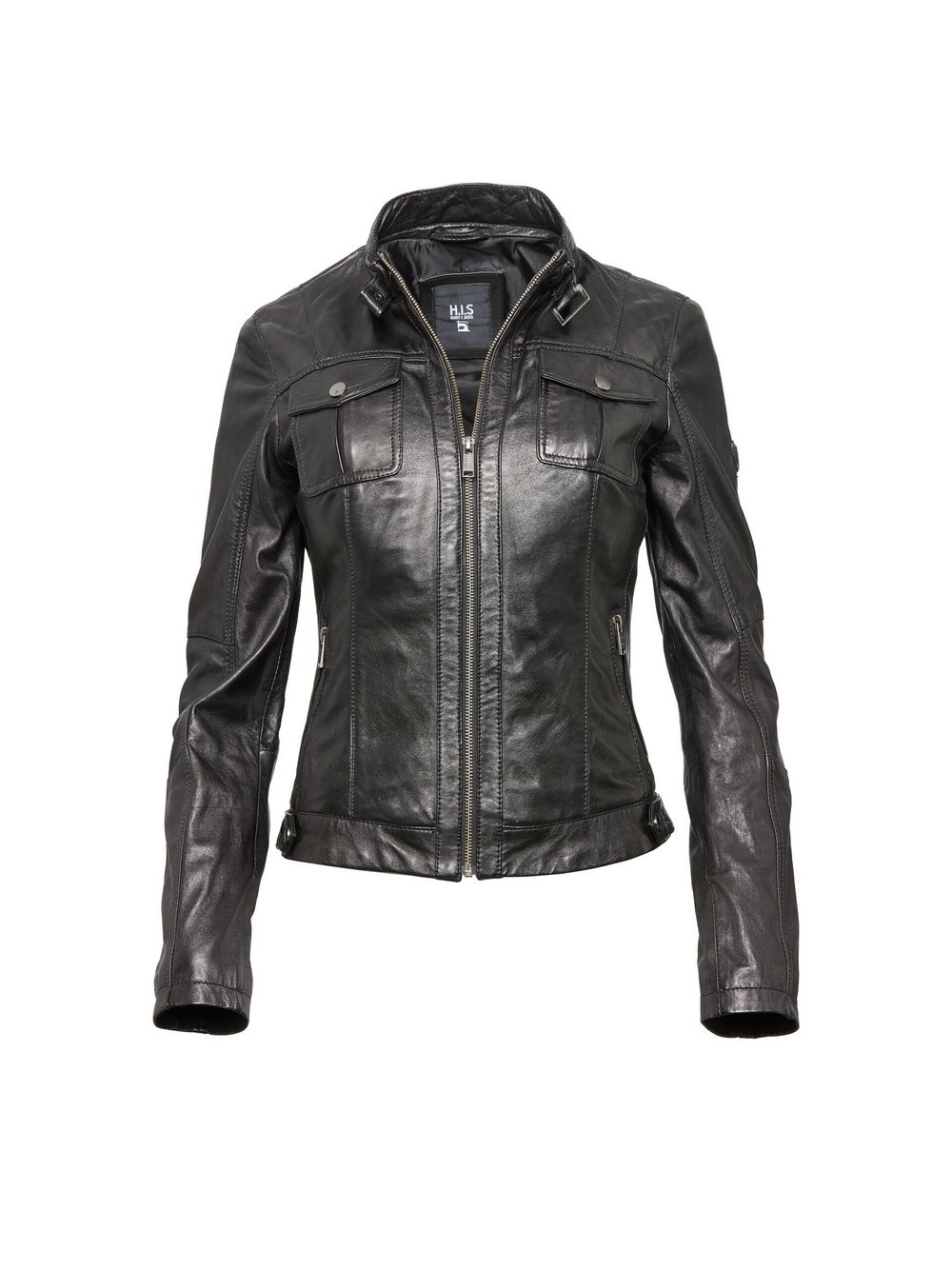 HIS Lederjacke Damen schwarz, 40