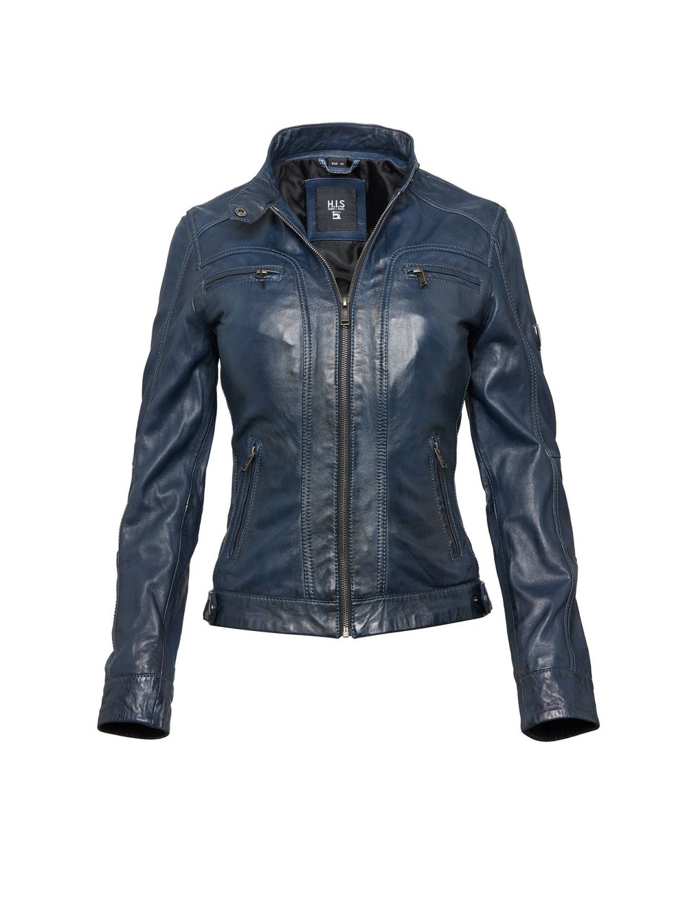 HIS Lederjacke Damen blau, 40