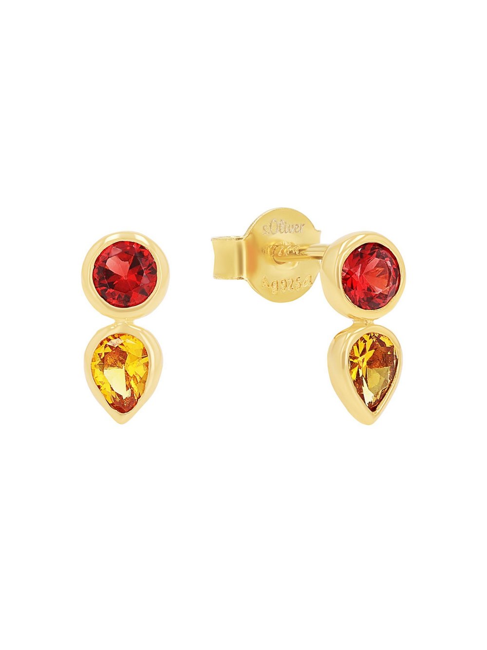 s.Oliver Ohrstecker Damen Sterlingsilber gold, ONE SIZE