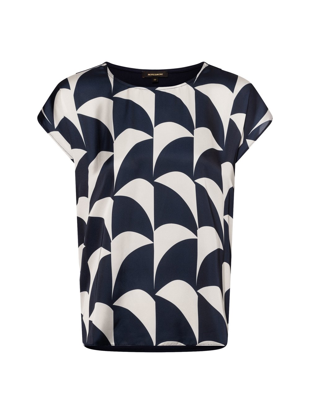 More & More T-Shirt Damen Viskose blau gemustert, 44