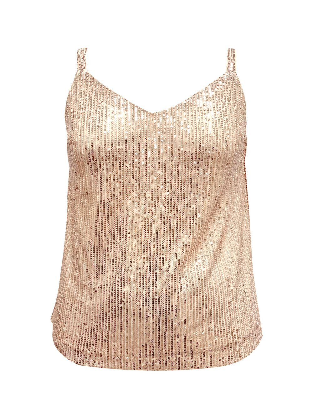 GINI LONDON Spaghettiträger Top Damen roségold, M/L